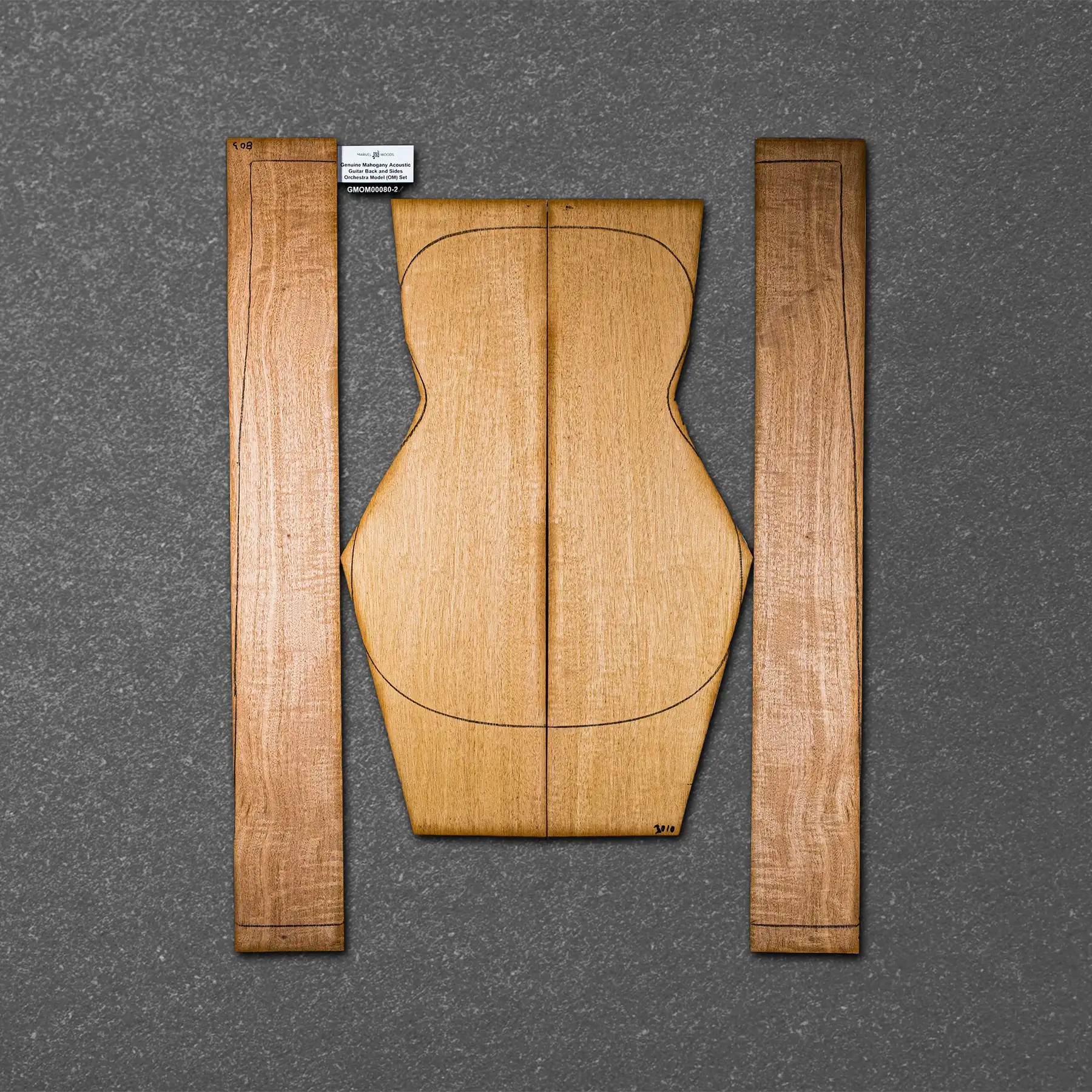 Honduran Mahogany Acoustic Guitar Back and Sides Orchestra Model (OM) Set - HMOM000080 2 Honduran Mahogany Acoustic Guitar Back and Sides Orchestra Model (OM) Set - HMOM000080 - Image 2