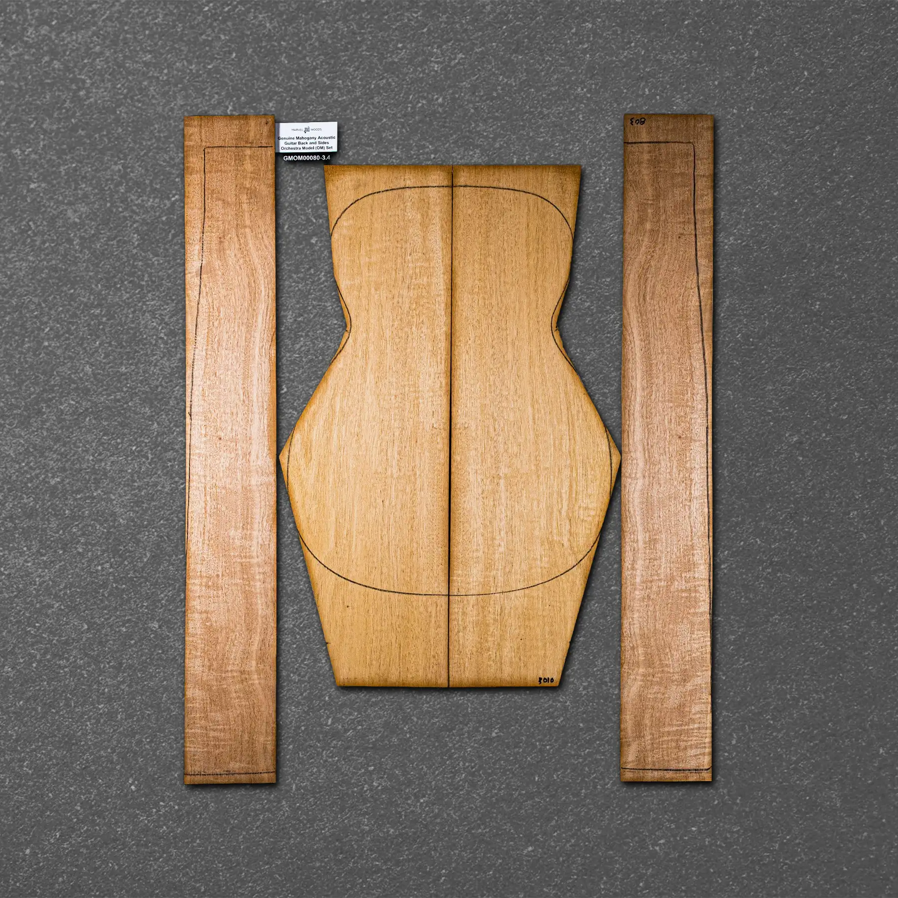 Honduran Mahogany Acoustic Guitar Back and Sides Orchestra Model (OM) Set - HMOM000080 3 Honduran Mahogany Acoustic Guitar Back and Sides Orchestra Model (OM) Set - HMOM000080 - Image 3