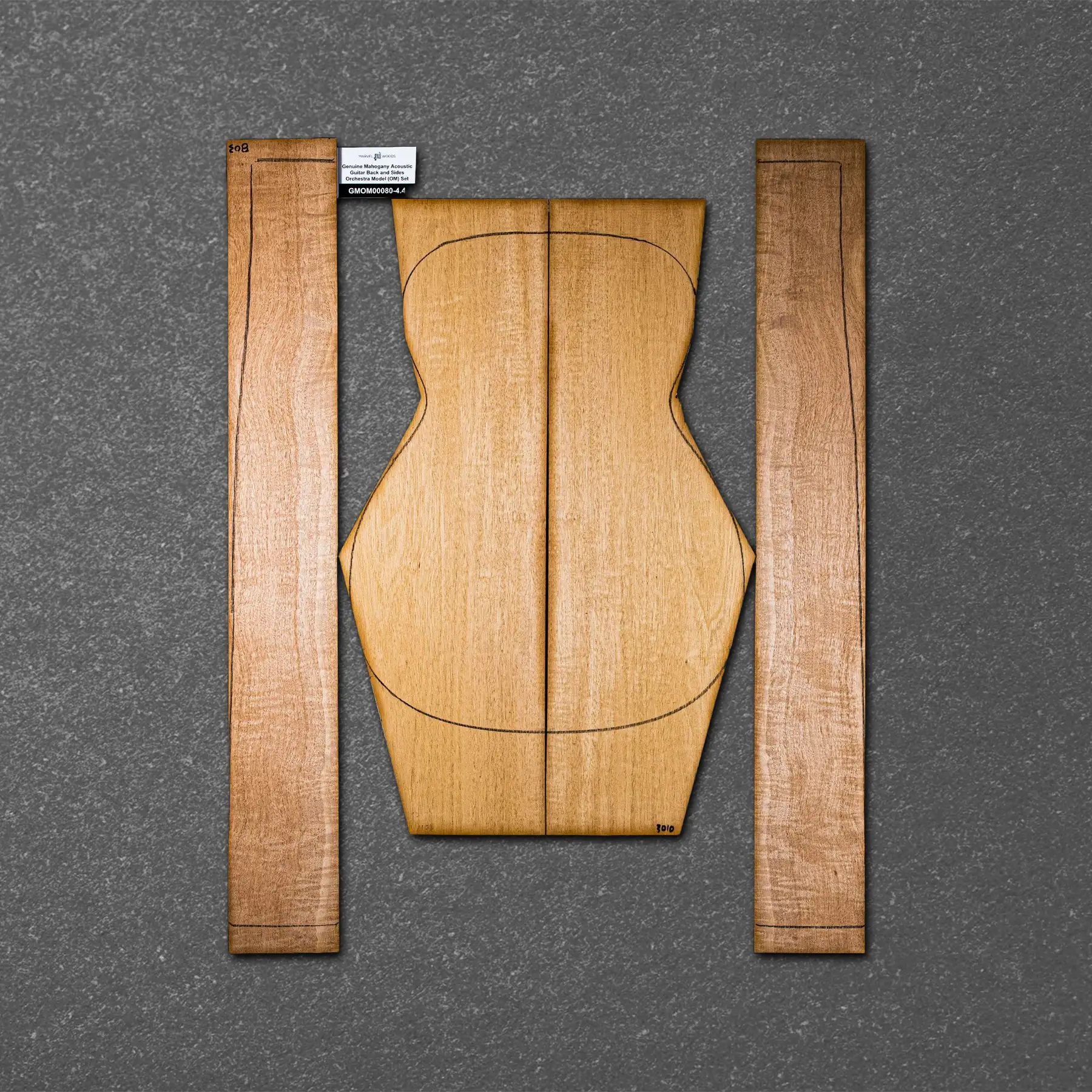Honduran Mahogany Acoustic Guitar Back and Sides Orchestra Model (OM) Set - HMOM000080 4 Honduran Mahogany Acoustic Guitar Back and Sides Orchestra Model (OM) Set - HMOM000080 - Image 4