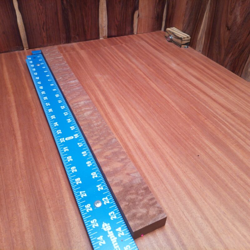 Bubinga isn't just wood; it's a fashion statement! Transform it into a custom guitar neck or decorative wall art— voila! You’ve got high-end elegance in every inch. From chopping boards to artistic puzzles, the possibilities are endless (and fabulous)! Who knew wood could be the center of attention, right? This piece of Bubinga measures 0.7 inches by 1.8 inches by 24.5 inches, offering a high-quality option for a variety of woodworking projects.