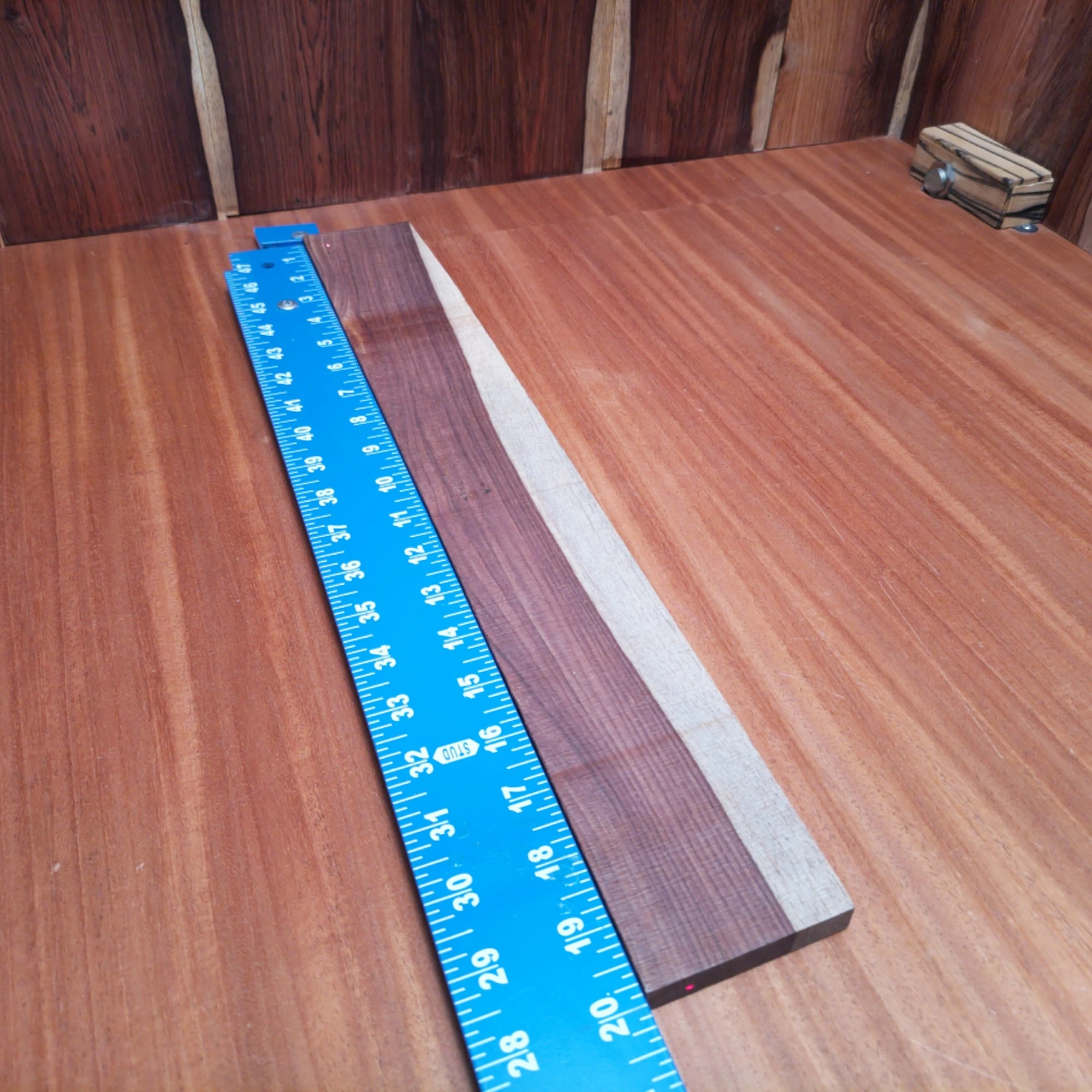Amazon Rosewood Acoustic Quarter Sawn Fingerboard Blank 0.4" X 2.7" X 19.9" - ARAFBQ000670 2 Unlock your creativity with our quarter sawn Amazon Rosewood fingerboard blank! Perfect for luthiers, this gorgeous wood enhances sound quality and adds visual appeal. Its sturdy, resonant nature ensures optimal playability, making it an excellent choice for crafting unique instruments. Elevate your builds with this high-quality fingerboard blank that will surely impress musicians and woodworkers alike! It is a Amazon Rosewood Acoustic Quarter Sawn fingerboard blank with dimensions of 19.9 x 2.7 x 0.4 inches.
