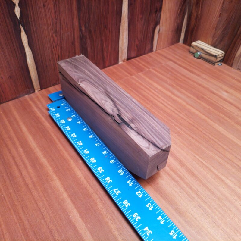 Prepare yourself for a world of wood! This Claro Walnut can transform into elegant picture frames or bespoke hairpin legs. Want high-end drawer pulls or a unique wine cork holder? Look no further! These rich, luxurious designs will have your guests thinking you hired a professional artisan – or at least a very crafty friend! This piece of Claro Walnut measures 2.4 inches by 3.5 inches by 11.8 inches, offering a high-quality option for a variety of woodworking projects.