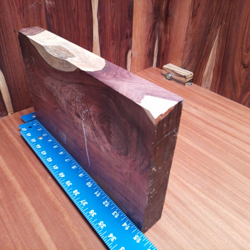 Honduran Rosewood Burl 1.6" X 8.5" X 14.7" Wood Blank for Woodworking Projects - HBDL001139 5 Crafting with Honduran Rosewood Burl opens the door to endless creative possibilities! Imagine an elegant desk organizer or a unique candle holder that's sure to light up the room. We’re talking about a luxe charcuterie board that can double as a table centerpiece, or bespoke drawer pulls that steal the show in any room. Why not boost your space with some artful bookends too? Transform your wood into grandeur with effortless style! This piece of Honduran Rosewood Burl measures 1.6 inches by 8.5 inches by 14.7 inches, offering a high-quality option for a variety of woodworking projects.