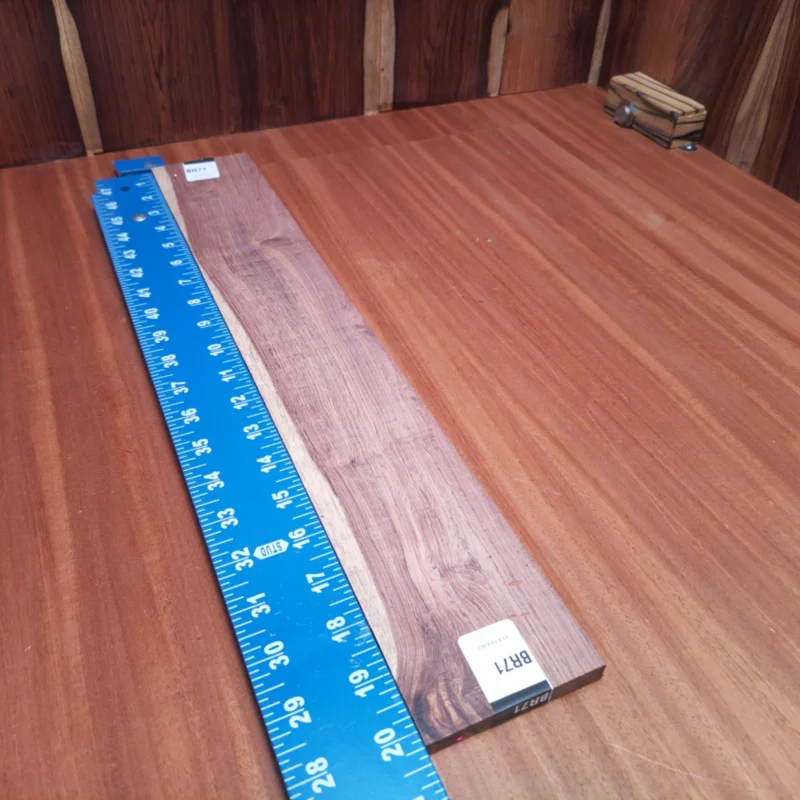 Fingerboard Blanks 50 This Honduran Rosewood blank is perfect for luthiers looking to craft stunning acoustics. Its rich grain and resonance provide incredible tonal depth while being easy to work with. Ideal for crafting fingerboards, this durable wood will elevate your instrument's playability and aesthetics. Don't miss the chance to enhance your creations with this beautiful, high-quality blank! It is a Honduran Rosewood Acoustic Rift Sawn fingerboard blank with dimensions of 20.3 x 3.1 x 0.3 inches.
