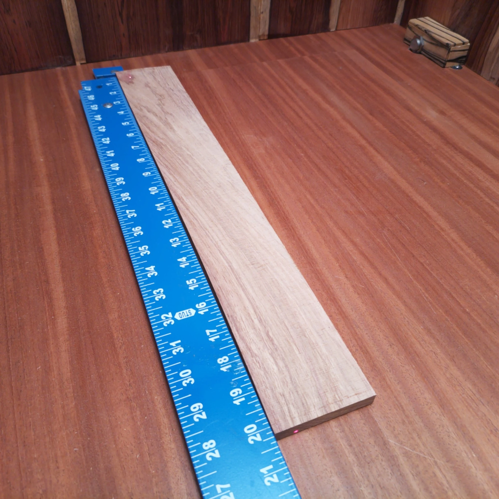 Honduran Rosewood Acoustic Rift Sawn Fingerboard Blank 0.4" X 2.8" X 20.2" - HRAFBR000164 1 Crafted from premium Honduran Rosewood, this fingerboard blank delivers an unbeatable combination of stability and tonal richness. Ideal for luthiers aiming to create stunning acoustic guitars, its rift-sawn grain ensures a beautiful finish and long-lasting durability. Elevate your craftsmanship with this versatile tool that enhances playability and resonance, making it a perfect addition to your workshop. It is a Honduran Rosewood Acoustic Rift Sawn fingerboard blank with dimensions of 20.2 x 2.8 x 0.4 inches.