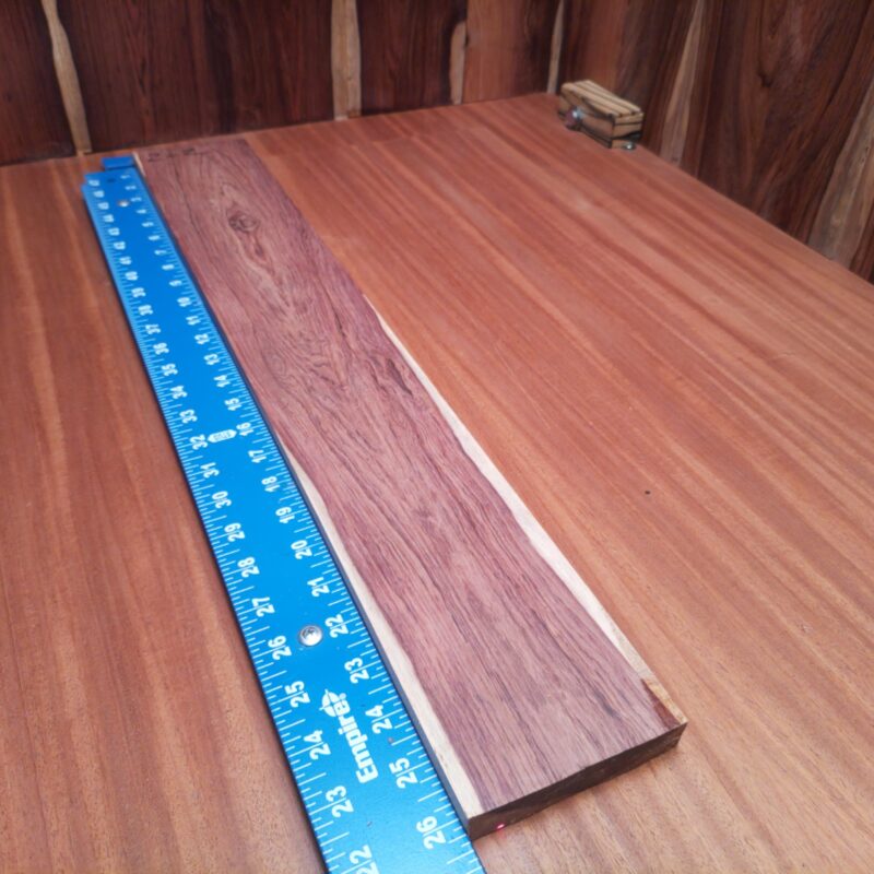 Dimensional Lumber 143 If you're looking for versatility, you've hit the jackpot! From a custom guitar neck to a luxurious cutting board, this piece of wood can transform into almost anything. Imagine elegant coasters, a hand-carved walking stick, or a decorative candle holder gracing your space—now that's creativity! Talk about a wood that can do it all, right? This piece of Honduran Rosewood measures 0.7 inches by 3.9 inches by 26.2 inches, offering a high-quality option for a variety of woodworking projects.
