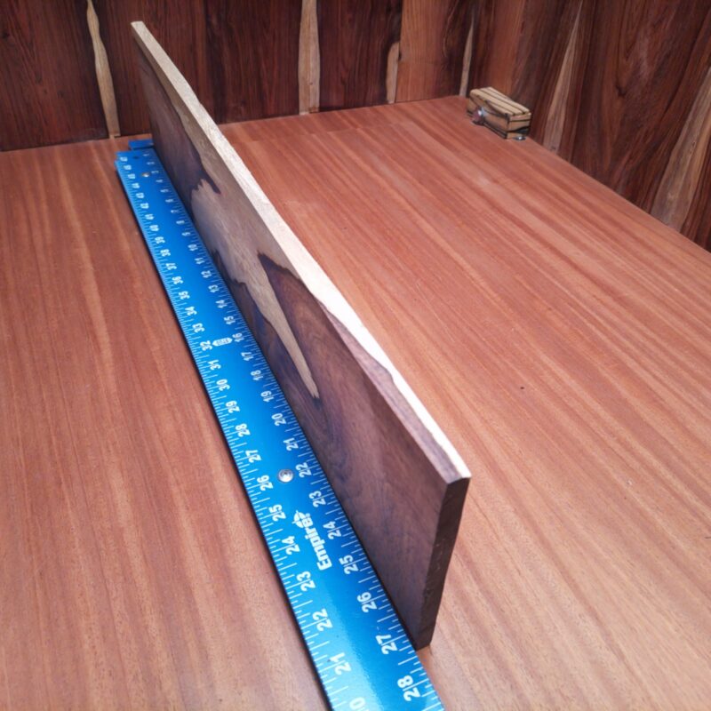 With Honduran Rosewood, you can create high-end items like a guitar fretboard or an exquisite jewelry box lid. Impress guests with decorative wall art or elegant serving trays. Whether it’s rustic bookends or unique napkin holders, this beautifully grained wood offers endless possibilities for your stylish projects. Keep your craft skills feeling sharp and handy! This piece of Honduran Rosewood measures 0.5 inches by 5.7 inches by 27.2 inches, offering a high-quality option for a variety of woodworking projects.