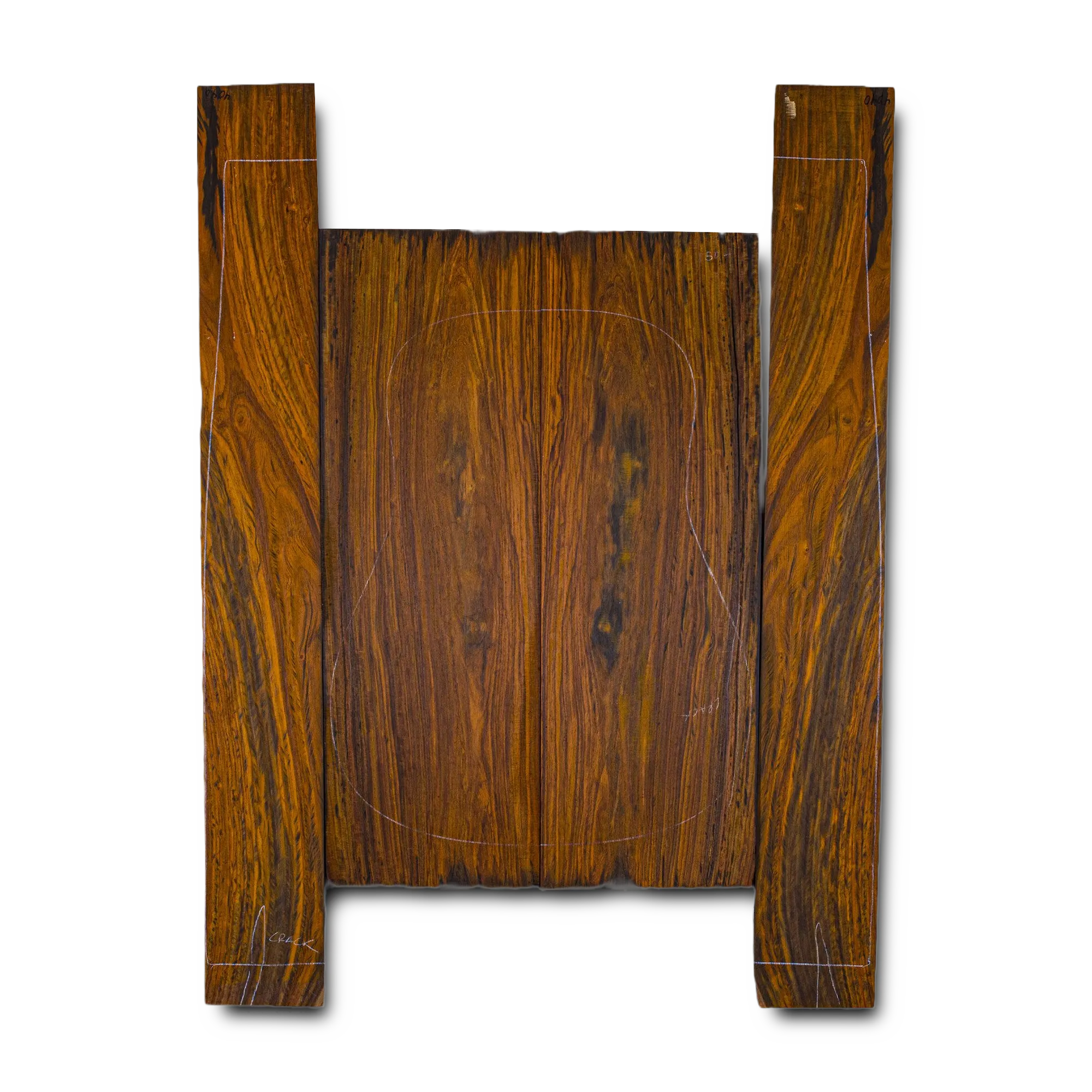 Mexican Cocobolo Acoustic Guitar Back and Sides Dreadnought (DT) Set. - MCDT000154 1 Mexican Cocobolo Acoustic Guitar Back and Sides Dreadnought (DT) Set. - MCDT000154