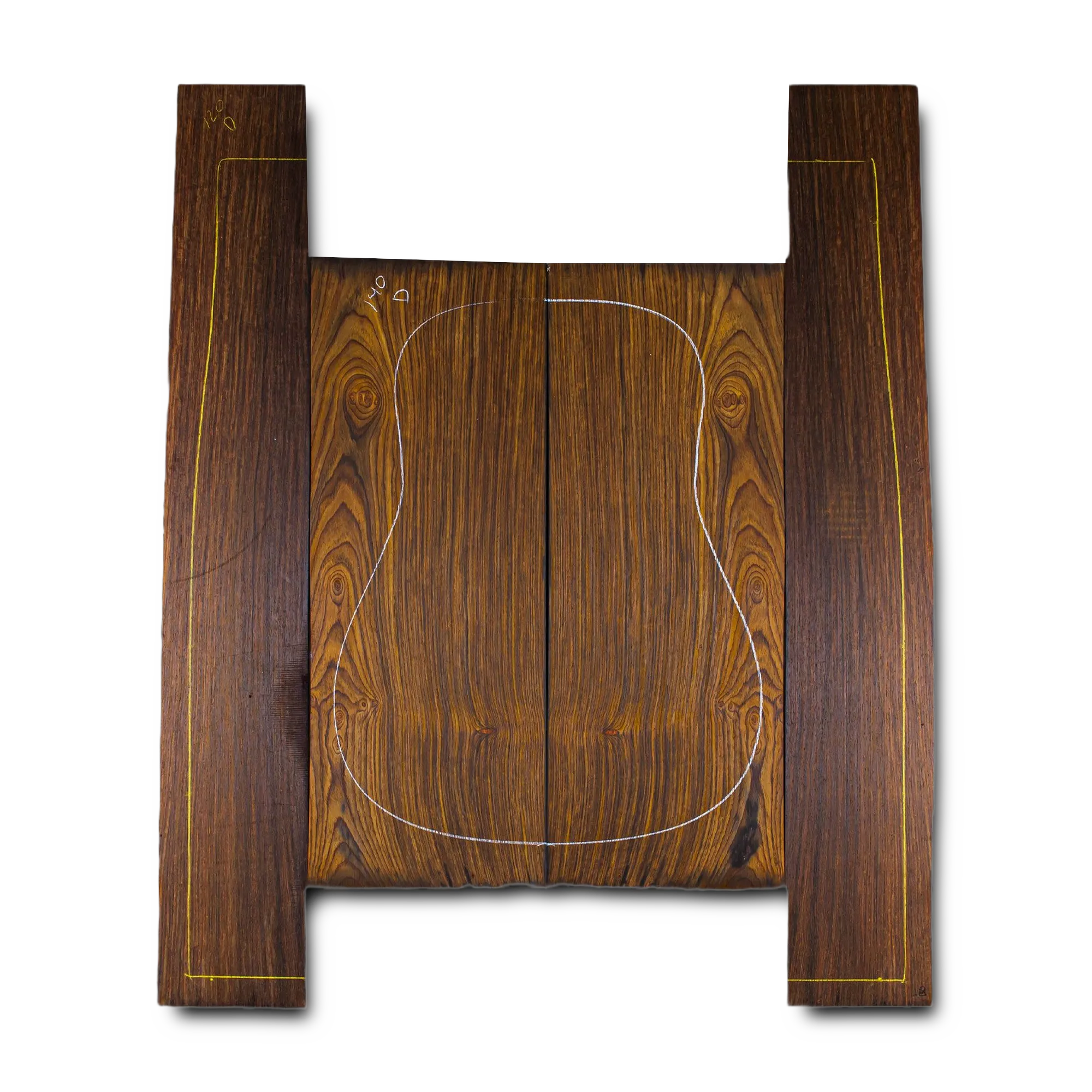 Mexican Cocobolo Acoustic Guitar Back and Sides Dreadnought (DT) Set. - MCDT000622 1 Mexican Cocobolo Acoustic Guitar Back and Sides Dreadnought (DT) Set. - MCDT000622