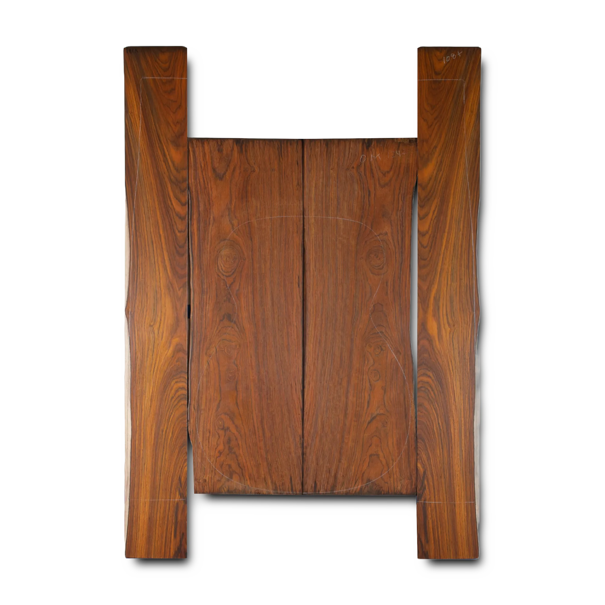 Mexican Cocobolo Acoustic Guitar Back and Sides Orchestra Model (OM) Set - MCOM000121 1 Mexican Cocobolo Acoustic Guitar Back and Sides Orchestra Model (OM) Set - MCOM000121