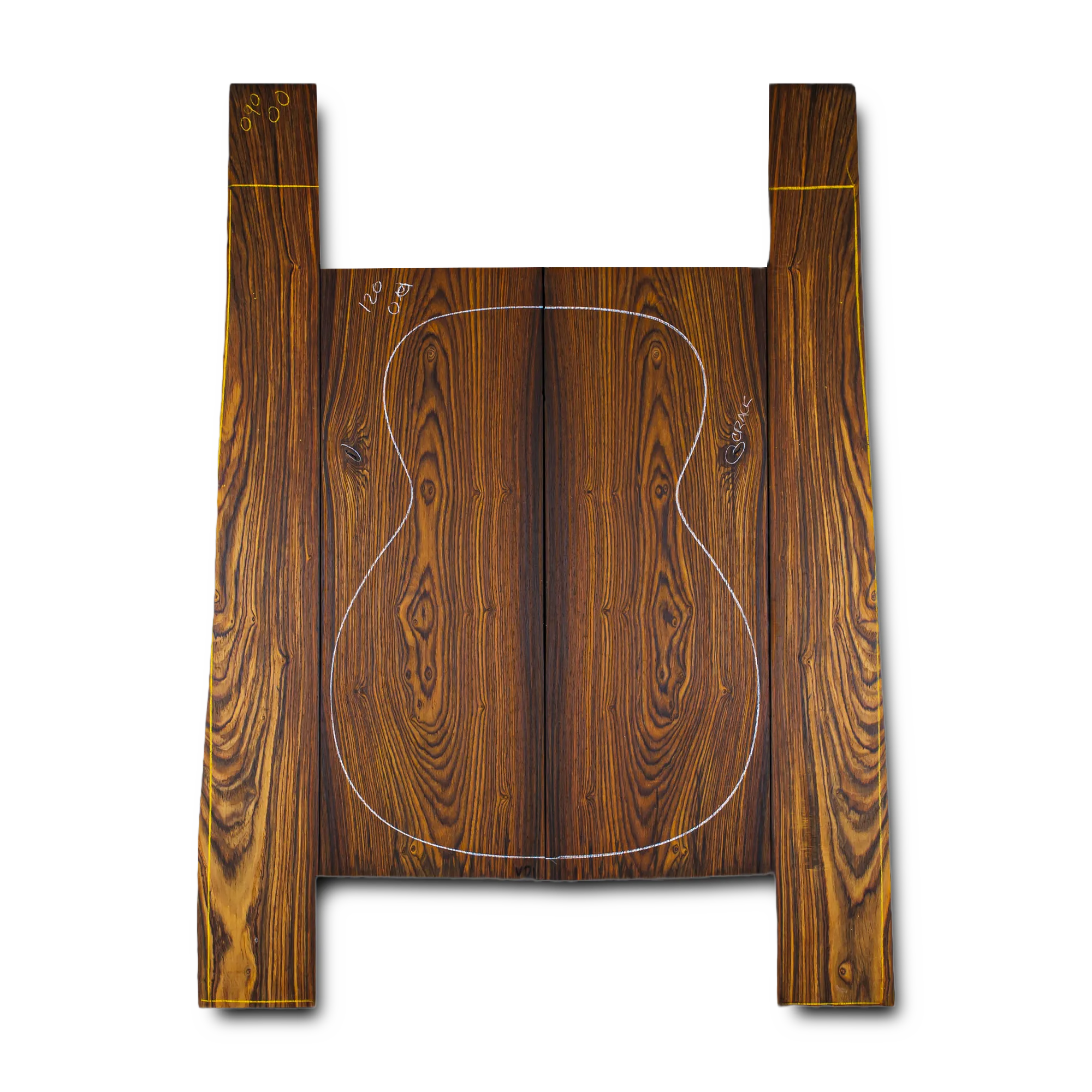 Mexican Cocobolo Acoustic Guitar Back and Sides Grand Concert (OO) Set - MCOO000639 1 Mexican Cocobolo Acoustic Guitar Back and Sides Grand Concert (OO) Set - MCOO000639